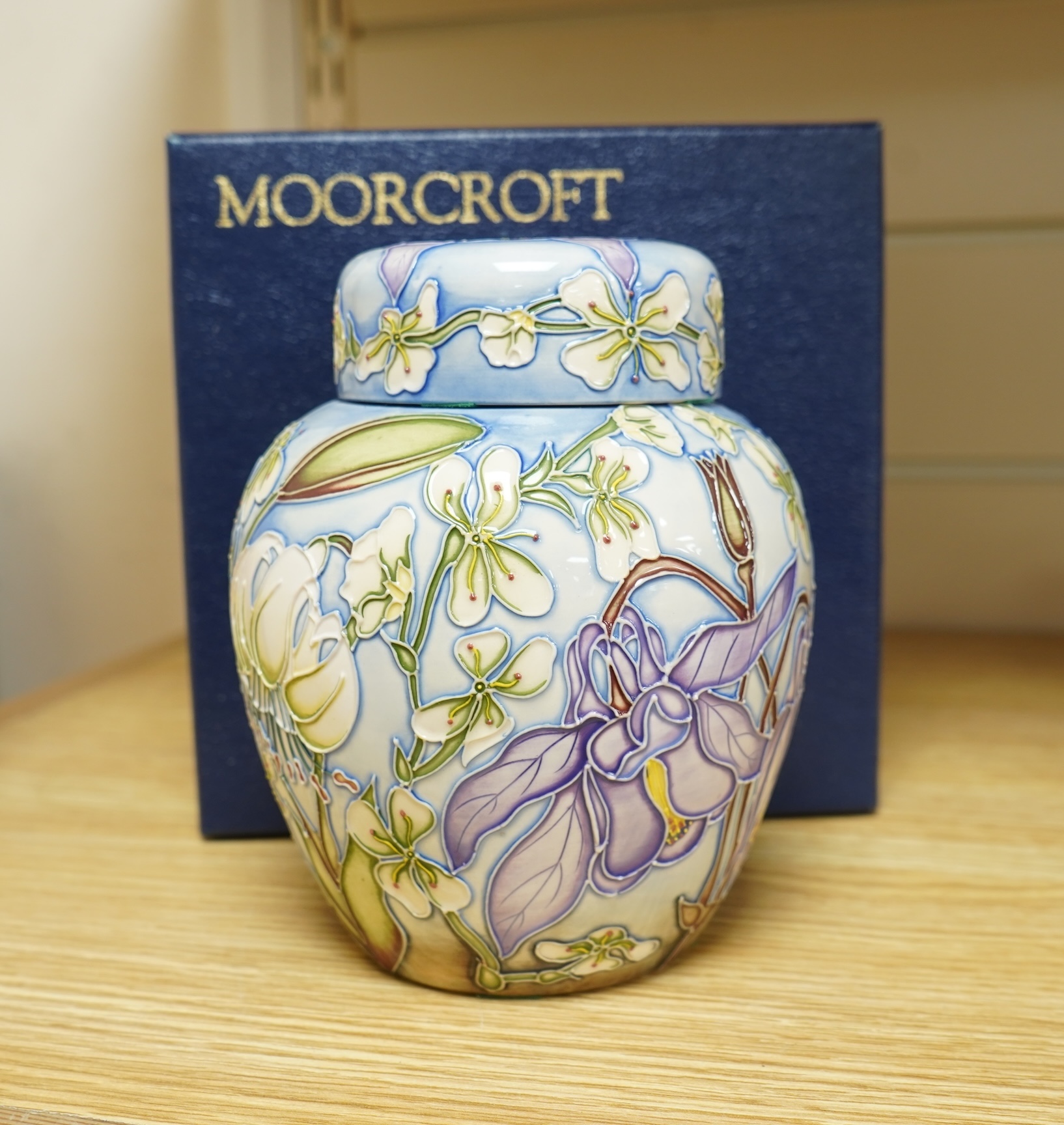 A Moorcroft 'Loves Labour’s Lost', trial jar and cover by Alice Alison limited edition 13/250, 2002 -15.5cm high, boxed